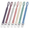 Picture of 7 Pcs Pacifier Clips for Baby Girls & Boys, Handmade Braided Pacifier Clip Cotton Binky Clips Fits All Pacifiers Pacifier Holder Modern Unisex Smoother Baby Gifts