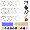Picture of Electric Guitar Strings 3 Full Sets and Guitar Tuner Guitar Restringing Tool Guitar Capo Guitar Picks and Other useful tools