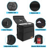 Picture of Car Trash Can Leak Proof Car Trash Bag Waterproof Car Garbage Can with Lid for SUV Front Seat Multipurpose Car Hanging for Headrest Collapsible and Portable with Storage Mesh Pocket, Large/ Black