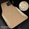 Picture of CAR PASS Bling Beige Leather Car Mats Shining Diamond Floor Mats Crystal Rhinestone Sparkly Glitter Carpet Anti-Slip Waterproof Pad Universal Fit for Automotive SUV, Sedan, Van, 5pcs Girl Women Beige