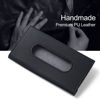 Picture of HZAZF Car Tissue Holder, Upgraded Version Hanging Tissue Holder for Car, Premium PU Leather Car Tissue Holder Visor for Universal Auto, Easy Use (Black)