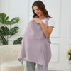 Picture of Nursing Cover for Baby Breastfeeding with Rigid Hoop, Breathable Soft 100% Muslin Cotton, Baby Breast Feeding & Pumping Apron, Multi Use Baby Car Seat Stroller Cover (Light Purple)