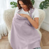 Picture of Nursing Cover for Baby Breastfeeding with Rigid Hoop, Breathable Soft 100% Muslin Cotton, Baby Breast Feeding & Pumping Apron, Multi Use Baby Car Seat Stroller Cover (Light Purple)