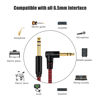 Picture of belipro 1/4 Inch TRS Instrument Cable 25Ft, 6.35mm TRS to 6.35mm TRS Stereo Audio Cable Male to Male Right-Angle-to-Straight for Electric Guitar, Bass, Keyboard,Mixer,Amplifier,Speaker,Equalizer.…red