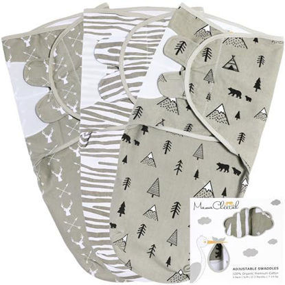 Picture of Mama Cheetah Preemie Swaddle Sack, Organic Swaddle Sleep Sacks for Preemies, Preemie Swaddle Blanket Wrap, Easy Swaddles for Premature Baby Boy Girl 4-7 lbs, Newborn Essentials, 3-Pack, Grey