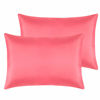 Picture of NTBAY Zippered Silk Satin Toddler Pillowcases - 2 Pack Hidden Zipper 13x18 Pillowcases - Luxury and Silky Baby Travel Pillow Covers, Coral Pink