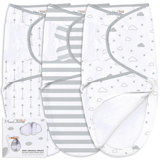 Picture of Mama Cheetah Baby Swaddle Blanket with Zipper, Newborn Swaddle Sack, Baby Swaddles Sleep Sack 0-3 Months, Baby Swaddle Wrap with Easy Change Zipper for Baby Boy & Baby Girl, 3-Pack