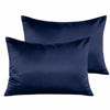 Picture of NTBAY Zippered Silk Satin Toddler Pillowcases - 2 Pack Hidden Zipper 13x18 Pillowcases - Luxury and Silky Baby Travel Pillow Covers, Navy Blue