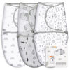 Picture of Mama Cheetah Baby Swaddle Sack 3-6 Month, Organic Cotton Swaddle Sleep Sack, Infant Swaddle Blanket Size Large, Swaddle for Large Babies, Large Swaddle Wrap, Easy Swaddles for Boy Girl, 3-Pack, Grey