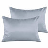 Picture of NTBAY Zippered Silk Satin Toddler Pillowcases - 2 Pack Hidden Zipper 13x18 Pillowcases - Luxury and Silky Baby Travel Pillow Covers, Silver Grey