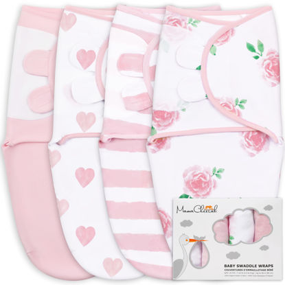 Picture of Mama Cheetah Baby Swaddle Sack, Organic Swaddle Blanket, Newborn Swaddle Sleep Sacks, Adjustable Infant Swaddle Wrap, Easy Swaddles for Boy Girl 0-3 Month, Angelic 4-Pack