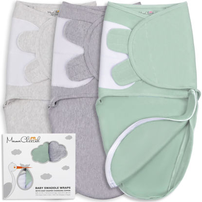 Picture of Mama Cheetah Baby Swaddle Blanket with Zipper, Newborn Swaddle Sack, Baby Swaddles Sleep Sack 0-3 Months, Baby Swaddle Wrap with Easy Change Zipper for Baby Boy & Girl, 3-Pack