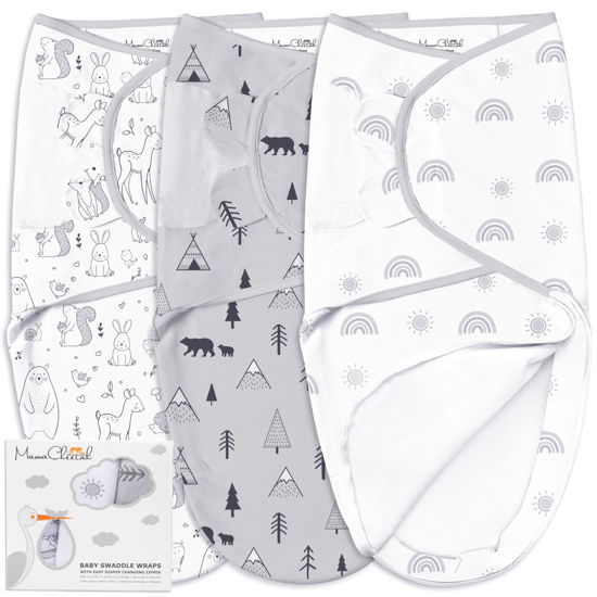 Picture of Mama Cheetah Baby Swaddle Blanket with Zipper, Newborn Swaddle Sack, Baby Swaddles Sleep Sack 3-6 Months, Baby Swaddle Wrap with Easy Change Zipper for Baby Boy & Baby Girl, 3-Pack