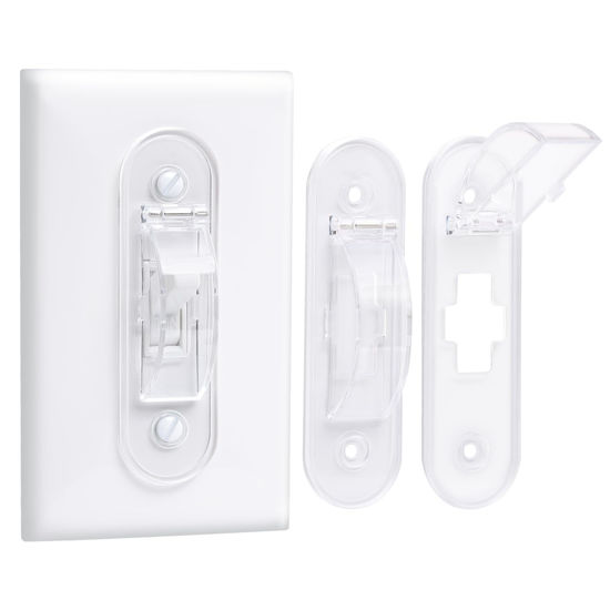 Picture of Wall Switch Guard, Childproof Light Switch Cover Guard | Toggle Style | Light Switch Protection | Lock Toggle Switch in On or Off Position | 2 Pack, Clear