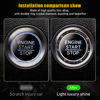 Picture of Kewucn Bling Crystal Double Rhinestone Car Engine Start Decoration Ring, Sparkling Push Start Button Sticker, Key Ignition & Knob Ring Decoration, Bling Car Interior Accessory (Black)