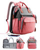 Picture of ISMGN Diaper Bag Backpack, Large Diaper Bag, Baby Bag, Multifunctional Diaper Bag, Pinkgray