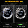 Picture of Kewucn Bling Crystal Double Rhinestone Car Engine Start Decoration Ring, Sparkling Push Start Button Sticker, Key Ignition & Knob Ring Decoration, Bling Car Interior Accessory (Bright Black)