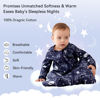 Picture of Unnivoll Baby Sleep Sack 6-12 Months 100% Cotton Long Sleeve Wearable Blanket Baby Sleep Bag with 2-Way Zipper 2 Pack 0.5 Tog Sleeping Sack for Newborn Infant Blue Grey Planet