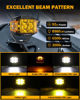 Picture of Auxbeam 4 Inch LED Pod Lights, 92W V-MAX Series Square Offroad Driving Lights With Amber DRL, 270° Spot Flood Combo Beam Side Shooter Cube Work Auxiliary Lights with Yellow Cover for Truck SUV ATV UTV