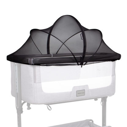 Picture of Beberoad Love Bassinet Cover Mosquito Net Cover with 2-Way Zipper Mosquito Net for Bassinet/Bedside Sleeper/Travel Crib (Black)