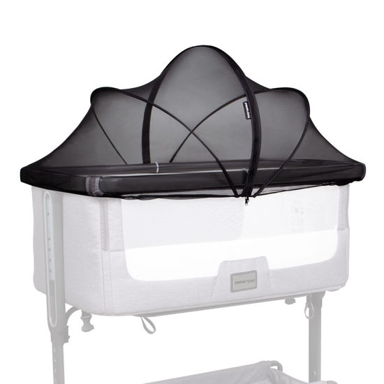 Picture of Beberoad Love Bassinet Cover Mosquito Net Cover with 2-Way Zipper Mosquito Net for Bassinet/Bedside Sleeper/Travel Crib (Black)
