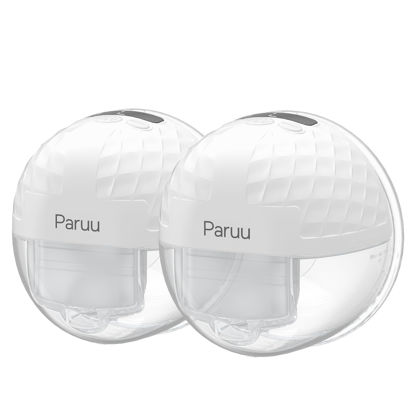 Picture of Paruu P10 Hands-Free Breast Pump Wearable, 338mmHg Strong Suction, Low Noise, 4 Modes & 9 Levels, Electric Breast Pump Portable, Smart Display, 19/21/24/28mm Insert/Flange, 2 Pack (White)