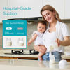 Picture of Paruu P10 Hands-Free Breast Pump Wearable, 338mmHg Strong Suction, Low Noise, 4 Modes & 9 Levels, Electric Breast Pump Portable, Smart Display, 19/21/24/28mm Insert/Flange, 2 Pack (White)