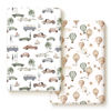 Picture of Pack n Play Sheets Fitted 2 Pack, Stretchy Ultra Soft Jersey Knit Pack and Play Sheets, Universal Fitted Portable/Mini Crib Mattresses Snug and Safe, Stylish Cars Print for Boys and Girls