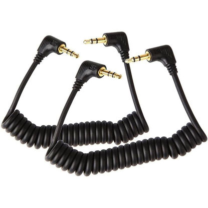 Picture of TIEDXIOY 3.5mm TRS Microphone Cable, 3.5mm to 3.5mm Audio Coiled Cable, Replacement for SC2 3.5mm TRS Mic Patch Cord for Cameras, Microphones, Recorders, Car Speakers, Audio Mixers, and More-1.7FT