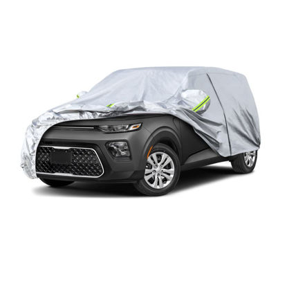 Picture of Koukou SUV Car Cover Custom Fit Kia Soul from 2009 to 2024, Waterproof All Weather for Automobiles, Sun Rain Dust Snow Protection. (Ships from US Warehouse, Arrive Within 3-7 Days)