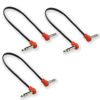 Picture of M MAKA Flat Low Profile Stereo Guitar Patch Cable 20 inch for Effects Pedals, 1/4 inch TRS Right-Angle, Red, 3-Pack