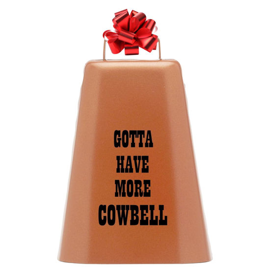 Picture of Bevin Bells ''Gotta Have More Cowbell'' (XL) | Kentucky Cow Bell w/Copper Color | Made from Steel | Loud Noise Makers w/Handle | Made in USA | 21047