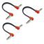 Picture of M MAKA Flat Low Profile Stereo Guitar Patch Cable 8 inch for Effects Pedals, 1/4 inch TRS Right-Angle, Red, 3-Pack