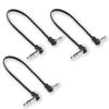 Picture of M MAKA Flat Low Profile Stereo Guitar Patch Cable 20 inch for Effects Pedals, 1/4 inch TRS Right-Angle, Black, 3-Pack