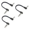 Picture of M MAKA Flat Low Profile Stereo Guitar Patch Cable 8 inch for Effects Pedals, 1/4 inch TRS Right-Angle, Black, 3-Pack