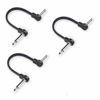 Picture of M MAKA Flat Low Profile Guitar Patch Cable 6 inch for Effects Pedals, 1/4 inch Right-Angle, Black, 3-Pack New Version