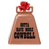 Picture of Bevin Bells "Gotta Have More Cowbell" (X-Small) | Kentucky Cow Bell w/Copper Color | Made from Steel | Loud Noise Makers w/Handle | Made in CT, USA