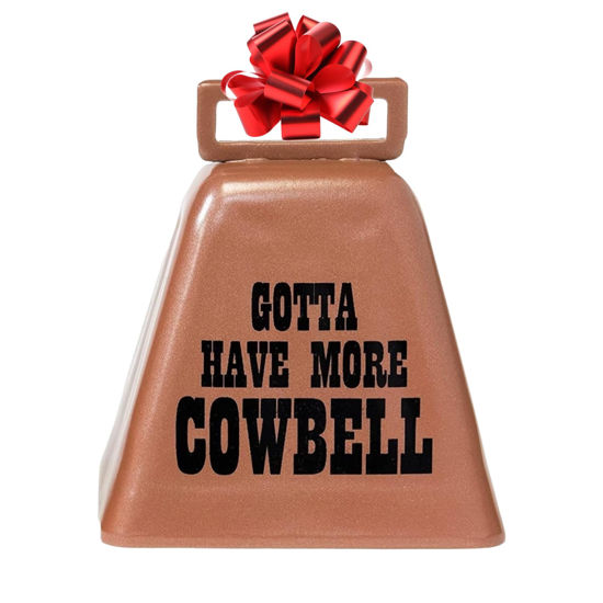 Picture of Bevin Bells "Gotta Have More Cowbell" (X-Small) | Kentucky Cow Bell w/Copper Color | Made from Steel | Loud Noise Makers w/Handle | Made in CT, USA