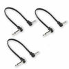 Picture of M MAKA Flat Low Profile Guitar Patch Cable 12 inch 1 Foot for Effects Pedals, 1/4 inch Right-Angle, Black, 3-Pack