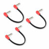 Picture of M MAKA Flat Low Profile Guitar Patch Cable 8 inch for Effects Pedals, S-Shape, 1/4 inch Right-Angle, Red, 3-Pack New Version