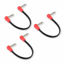 Picture of M MAKA Flat Low Profile Guitar Patch Cable 8 inch for Effects Pedals, S-Shape, 1/4 inch Right-Angle, Red, 3-Pack New Version