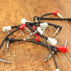 Picture of M MAKA Flat Low Profile Guitar Patch Cable 8 inch for Effects Pedals, S-Shape, 1/4 inch Right-Angle, Red, 3-Pack New Version