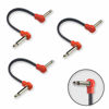 Picture of M MAKA Flat Low Profile Guitar Patch Cable 6 inch for Effects Pedals, 1/4 inch Right-Angle, Red, 3-Pack New Version