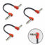Picture of M MAKA Flat Low Profile Guitar Patch Cable 6 inch for Effects Pedals, 1/4 inch Right-Angle, Red, 3-Pack New Version