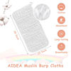 Picture of AIDEA Burp Cloths and Washcloths for Baby, Absorbent Cotton Muslin Baby Towels, Large Soft Breathable Newborn Essentials for Boys and Girls, Newborn Essentials, 10 Pack, 20"x10"