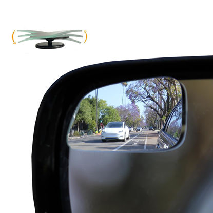 Picture of Blind Spot Mirrors for Cars - by Safe View Company - Change Lanes Confidently - Made from Real Convex Glass - Long Lasting - Easy Peel & Stick (Falcon), SVCBAME23