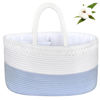 Picture of ABenkle X-Large Diaper Caddy Organizer, Cotton Rope Nursery Baby Basket, Changing Table Organizer for Baby Diaper Storage, Diaper Nursery Storage Bin for Baby Stuff, Baby Shower Gifts for Boys, Blue