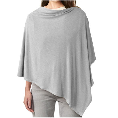 Picture of Konssy Knit Nursing Cover for Breastfeeding, 360° Full Privacy Breathable Breastfeeding Cover, Multi-use Carseat Canopy(Grey)