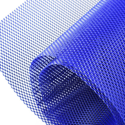 Picture of AggAuto Universal 40"x13" Car Grill Mesh - Aluminum Alloy Automotive Grille Insert Bumper Rhombic Hole 3x6mm, One of the Most Multifunctional Shape Grids Blue