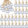 Picture of BBTO 50 Pcs Hanging Car Air Freshener Car Diffuser Bottles Empty Glass Perfume Bottles Air Freshener Diffuser Bottle Pendant for Essential Oils Fragrance Aromatherapy Bottle Ornament (Clear, Diamond)